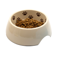 Wholesale Rounded dog paw printed Eco-friendly melamine non-slip Non-toxic Anti-Overflow pet food bowl pet supplies